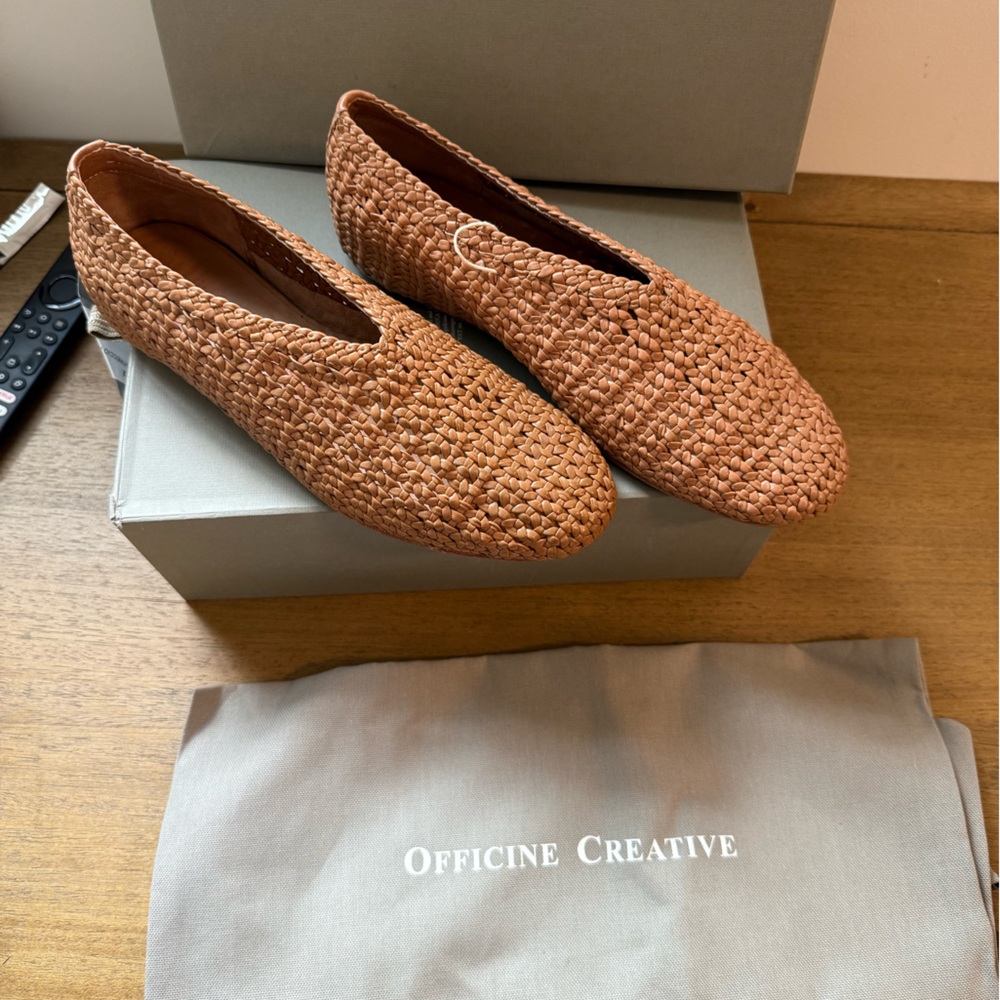 Officine Creative Tan Woven Men's Slip-Ons